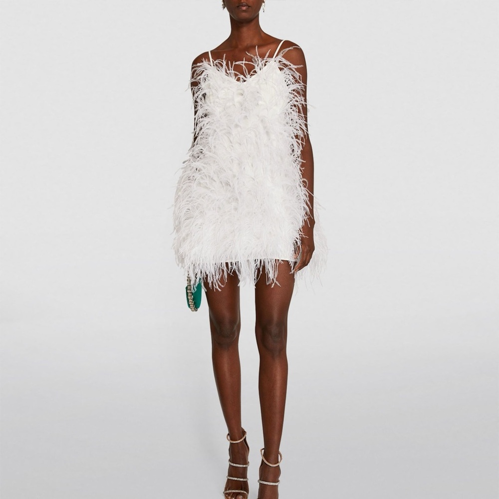 Cult Gaia Zariah Feathered Dress